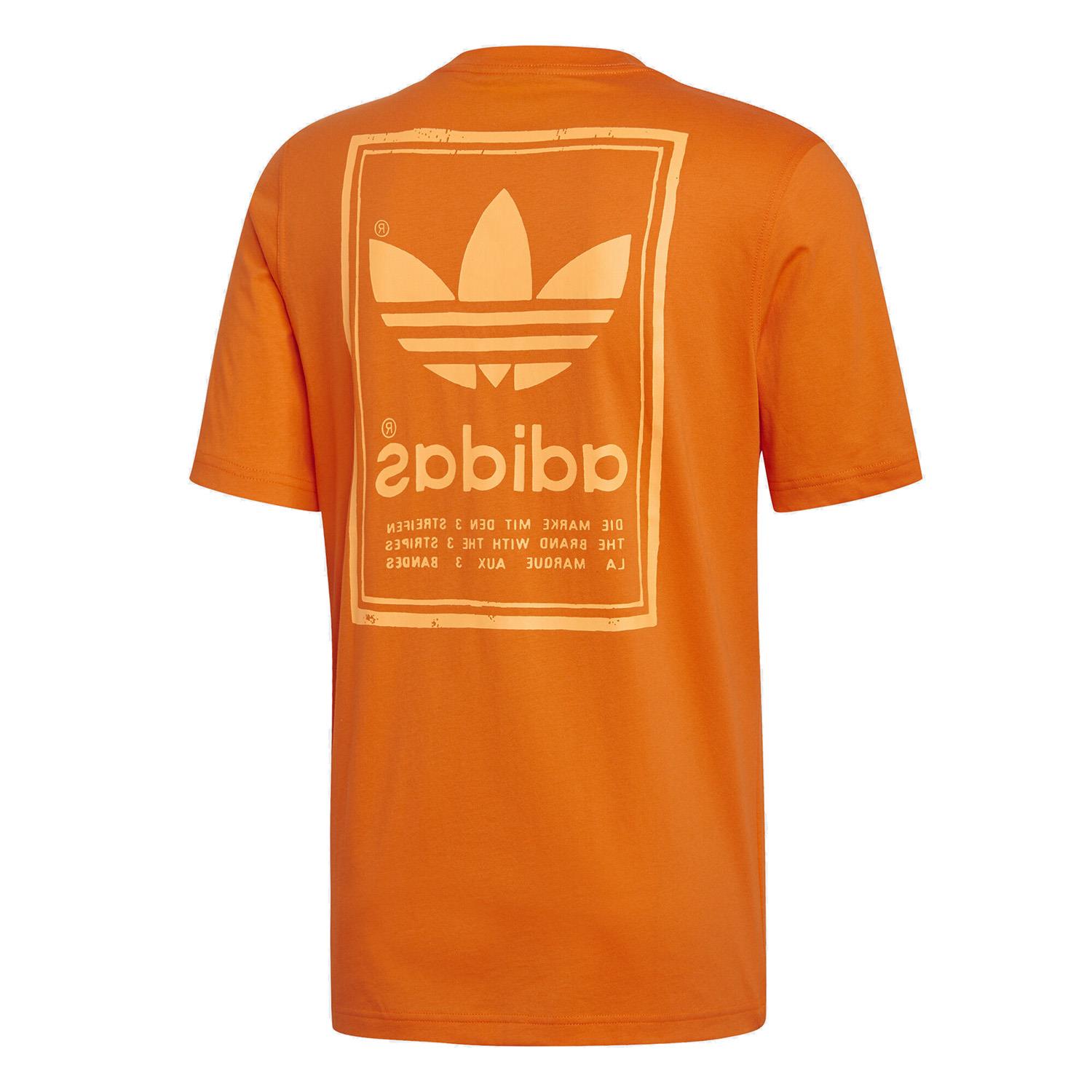 adidas trefoil orange t shirt