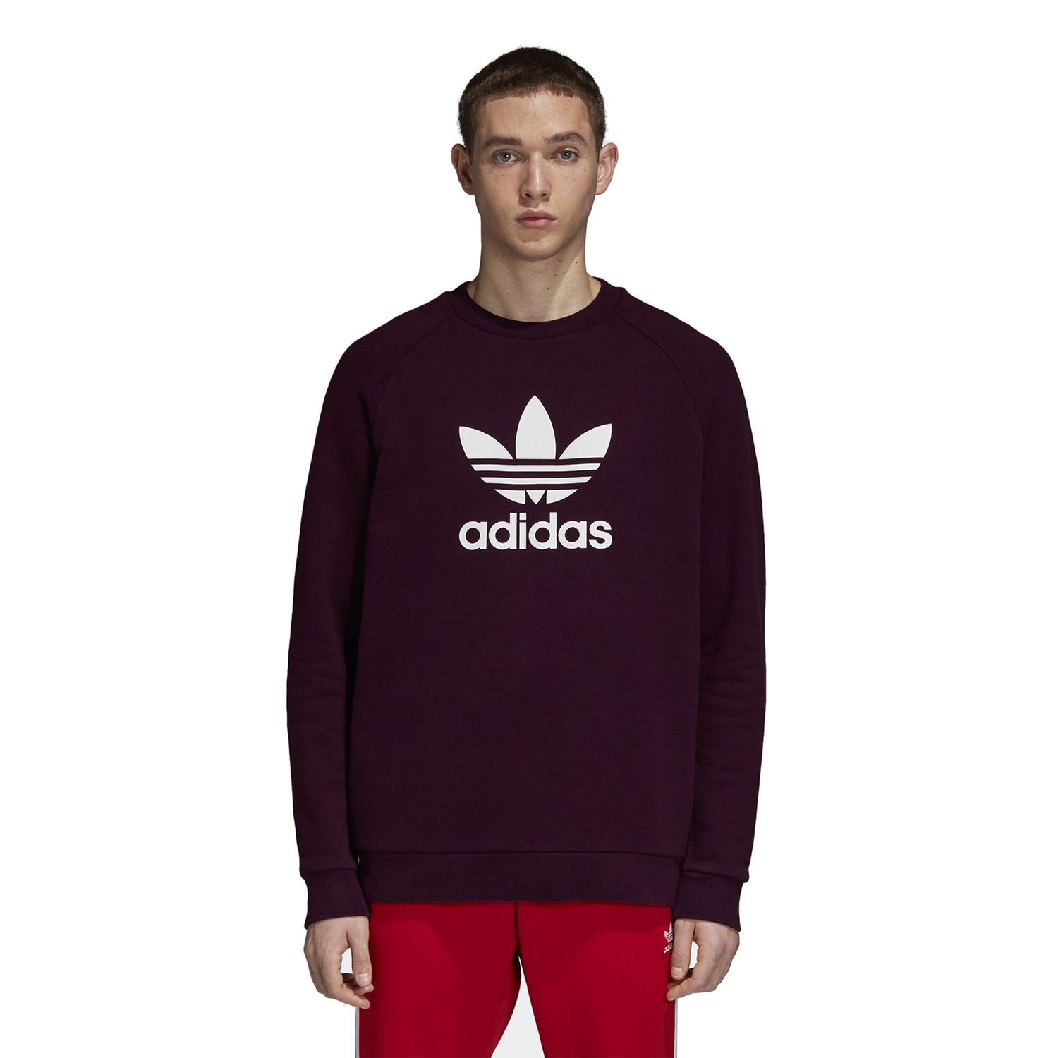 adidas originals trefoil hoodie burgundy