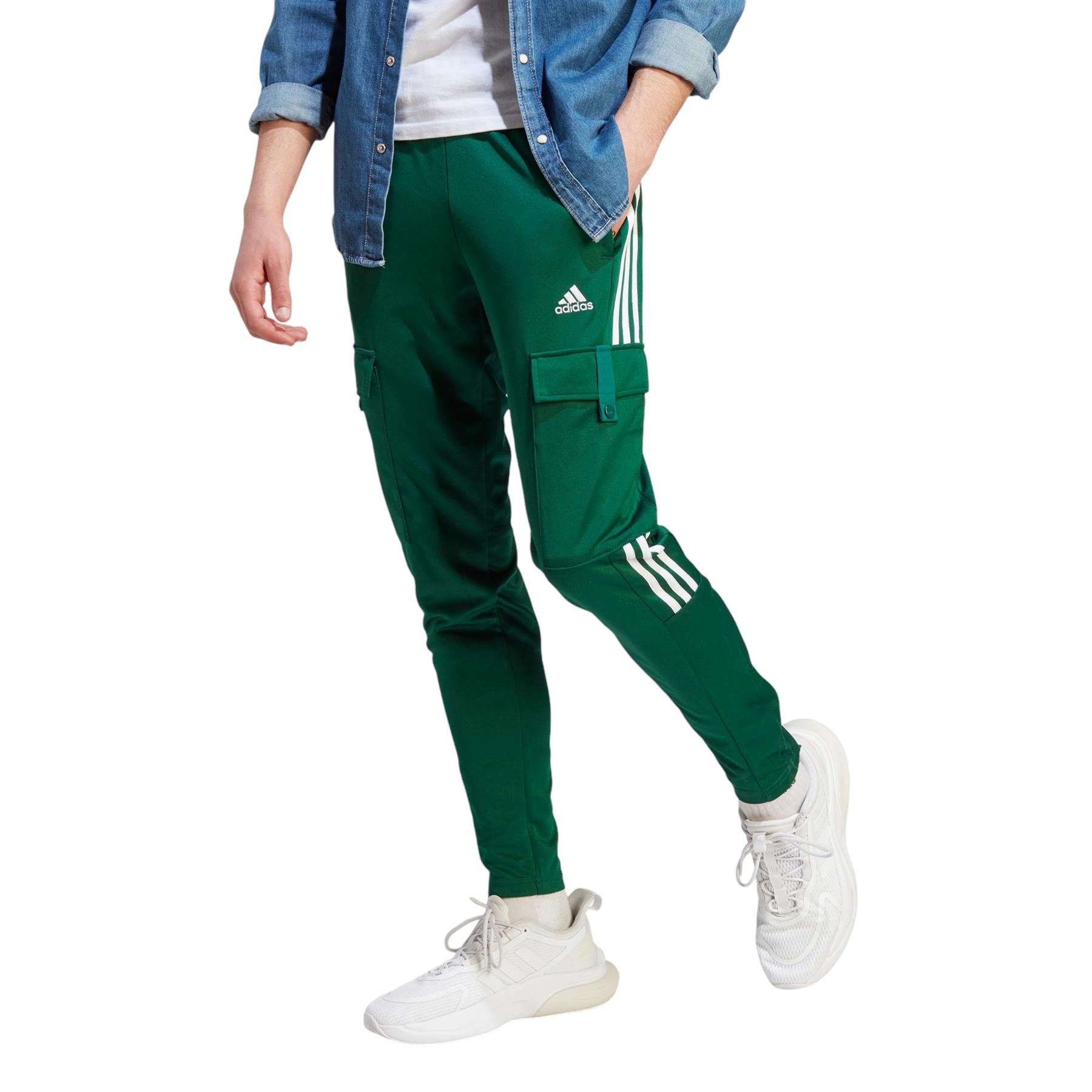 adidas MENS TIRO CARGO PANTS JOGGERS GREEN BOTTOMS TRACK PANTS