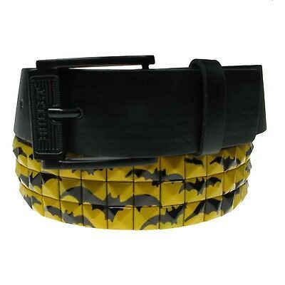 Mens Womens Bat Print Studded Fashion Belt Press Stud Belt - Picture 3 of 3