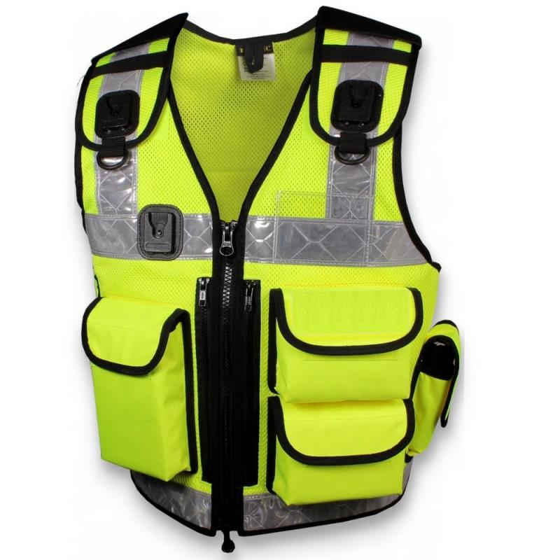 SECURITY PERSONALISED YELLOW BLUE HI VIS VESTS WAISTCOATS STAFF DOG HANDLER