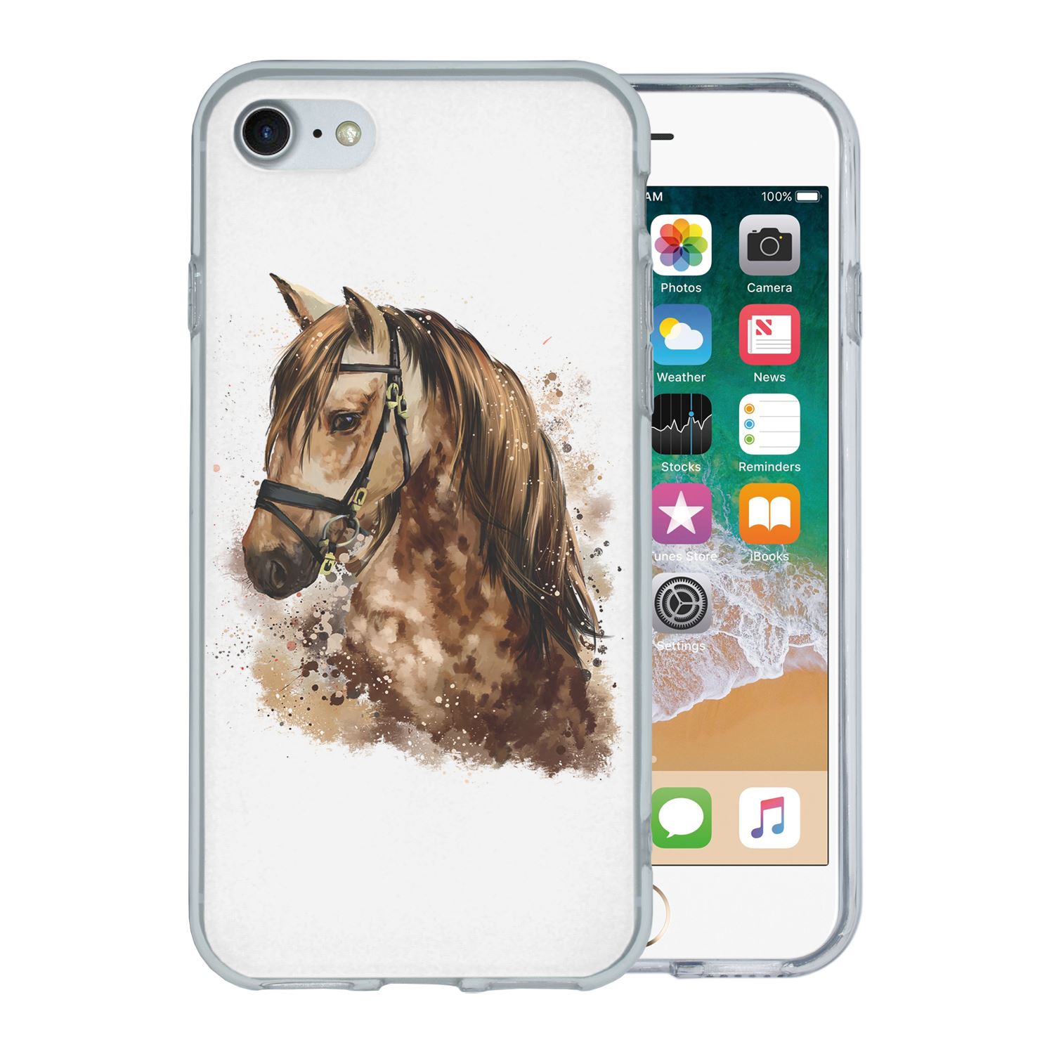 Silicone Phone Case Soft Cover Horse Watercolour S7222 Ebay