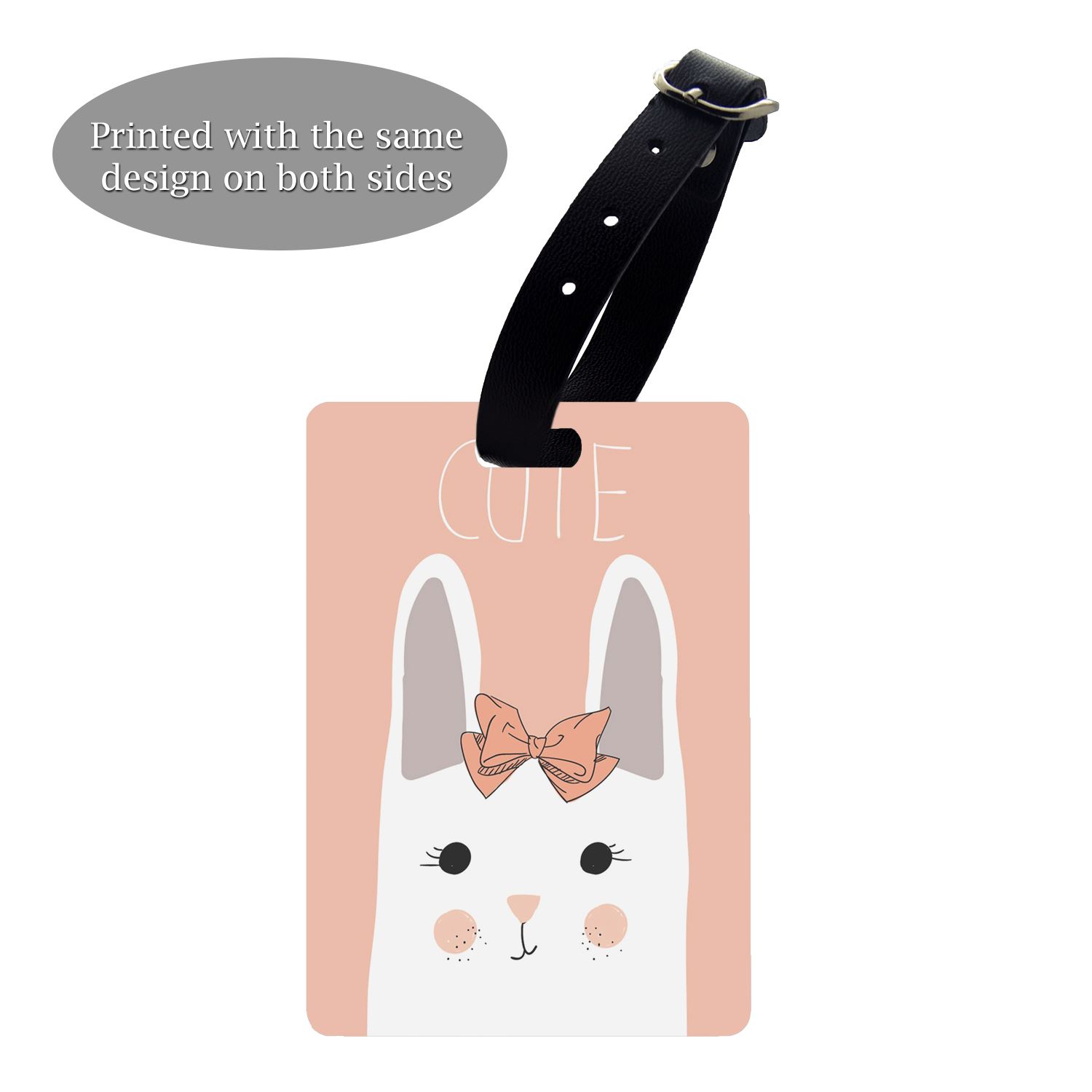 Bunny Animal Rabbit Luggage Tags Travel Bag Tag Suitcase 2 Piece Printed Travel Label