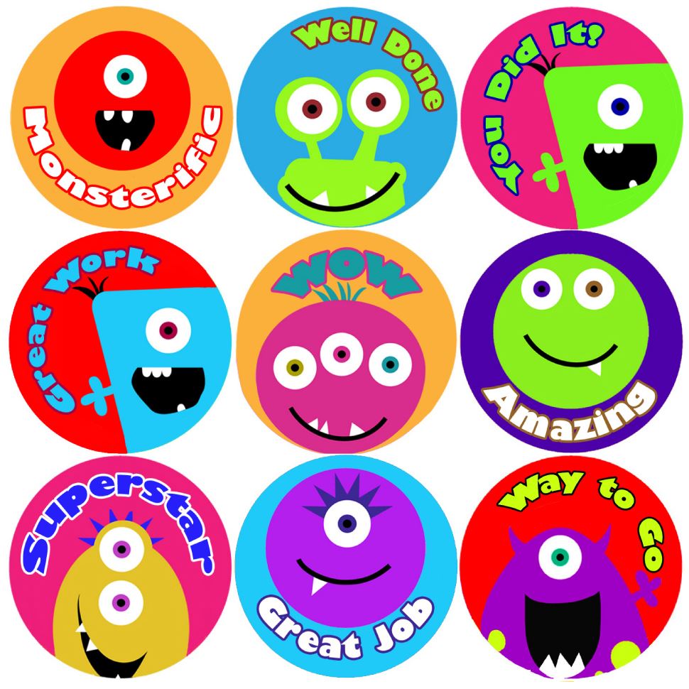 500pc reward stickers set faceswords teachers awards parentskids
