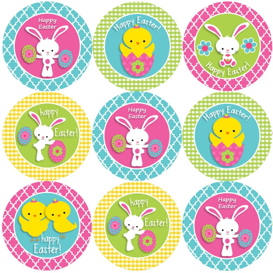 144 Happy Easter 30mm Children's Reward Stickers for Teachers, Party