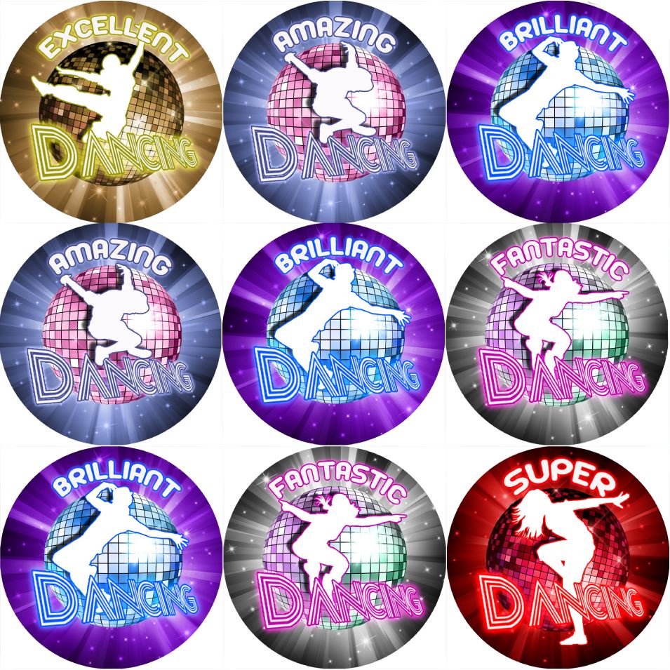 144 Dance Rewards 30 mm Reward Stickers for School Teachers, Parents, Nursery 5060519531995 | eBay