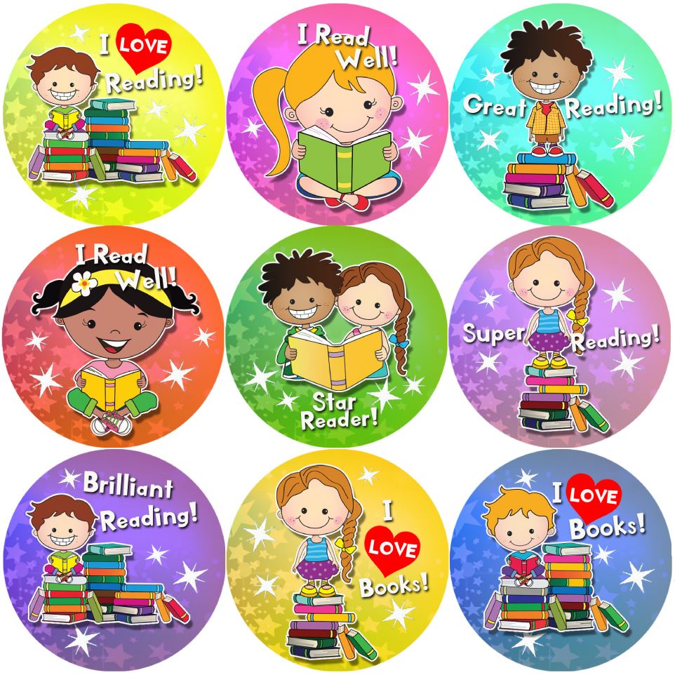 144 reading awards 30 mm reward stickers for school teachers parents