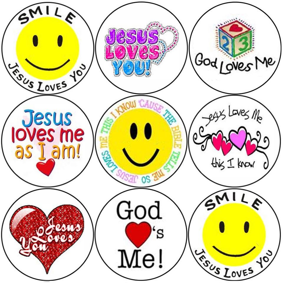 Download 144 Smile Jesus Loves You 30mm Children's Christian Reward ...