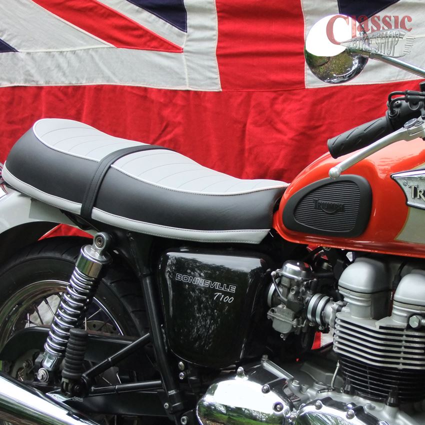 Hinckley Triumph Bonneville Motorcycle Seat Grey Ribbed Top eBay