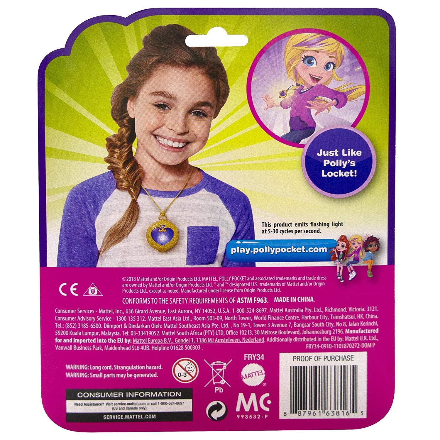Polly Pocket Tiny Power Magical Light Up Necklace Locket Toy