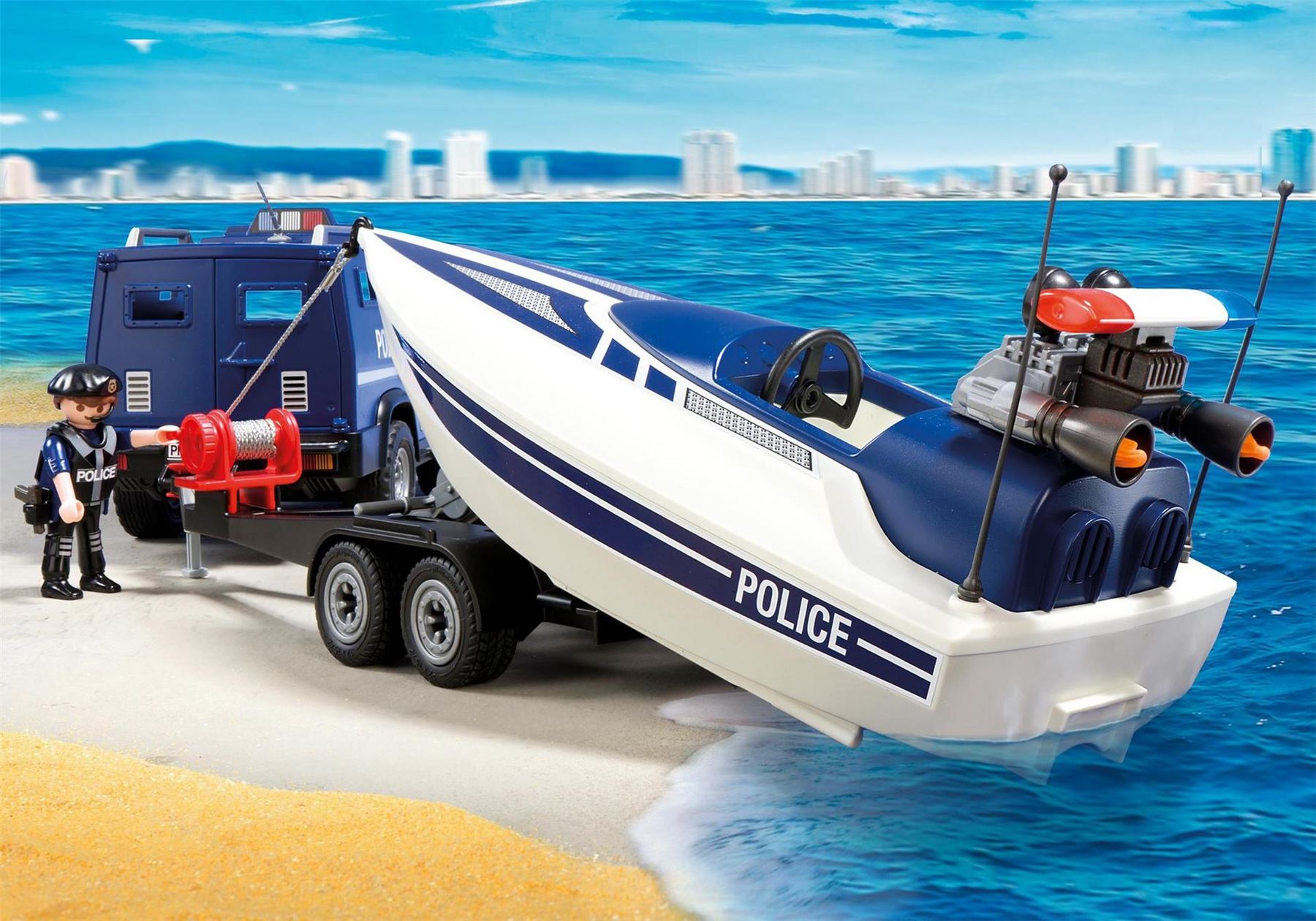 Playmobil City Action Police Truck with Speedboat 5187 Playset eBay