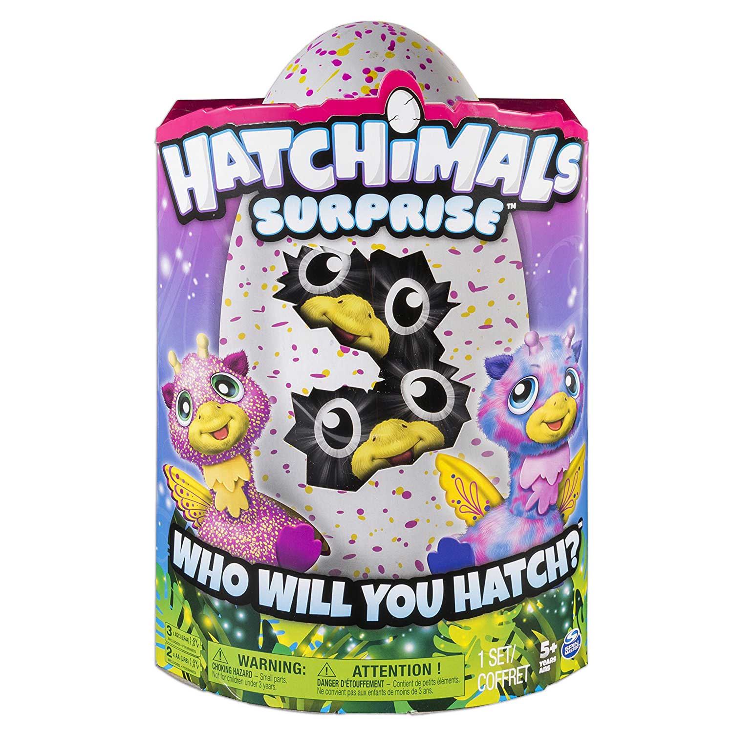 giraven Uovo Rosa Hatchimals sorpresa da cova Gemelli peacat Viola