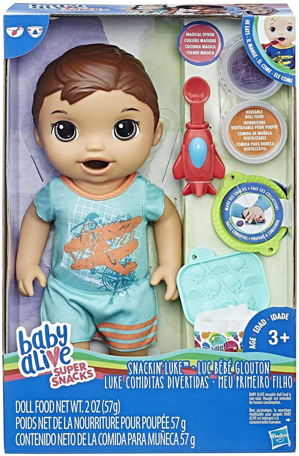 Baby Alive Snackin' Luke Baby Boy Doll eBay