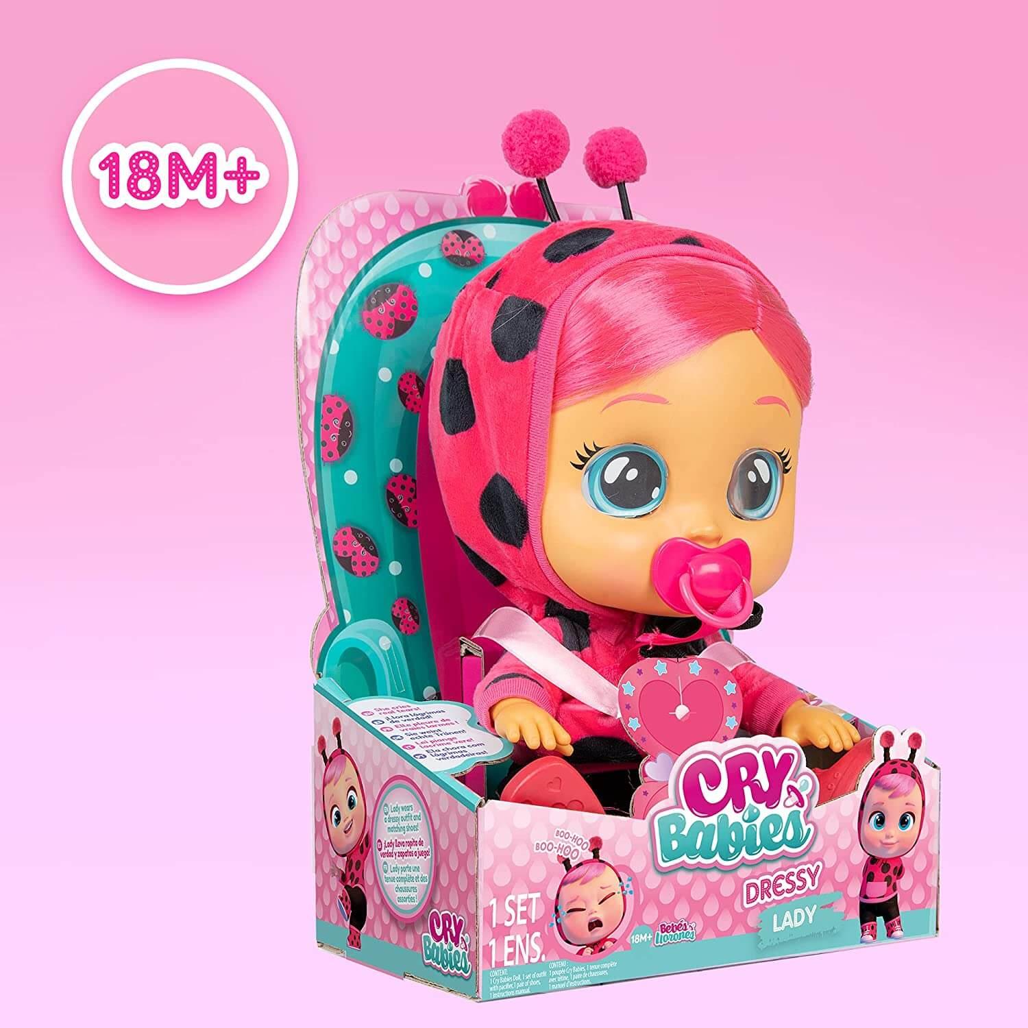 Cry Babies Interactive Dressy Baby Dolls with Changeable Outfit and