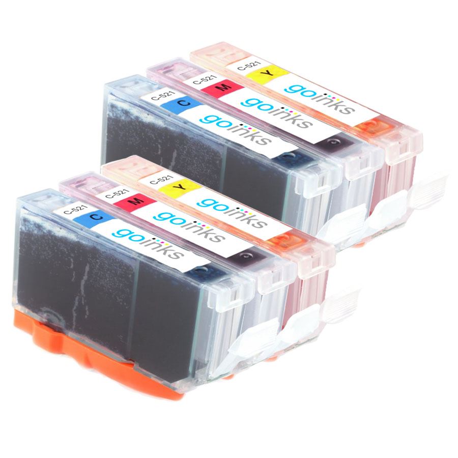 6 Ink Cartridges to replace Canon CLI-521 (C/M/Y) Compatible for Printers - Picture 25 of 32