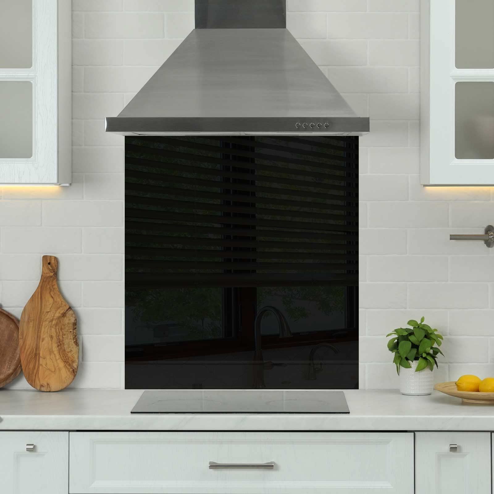 Premium Black Glass 6mm Kitchen Splashback Heat Resistant Toughened
