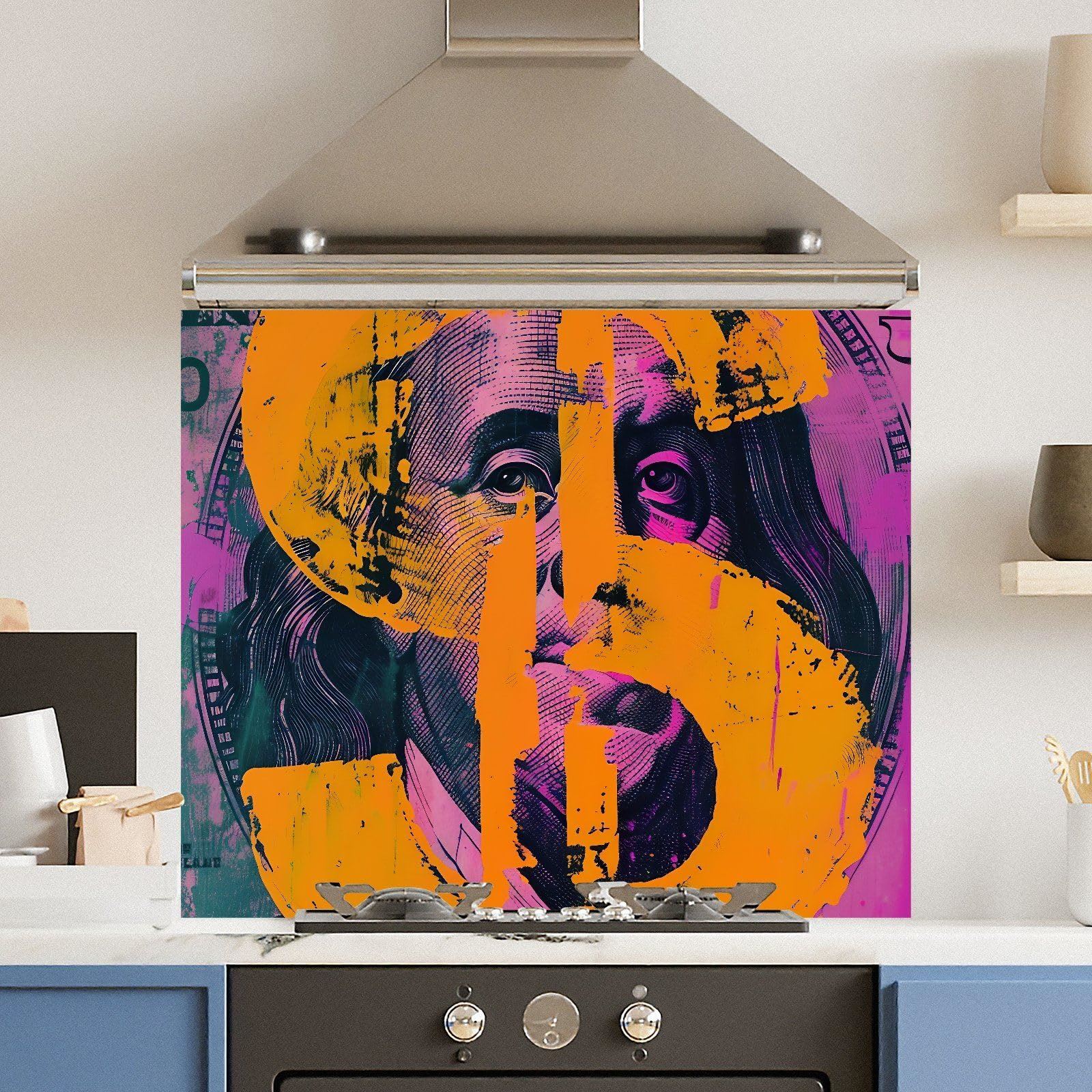 Premium Various Sizes Vibrant Dollar 6mm Glass Toughened Kitchen Splashback