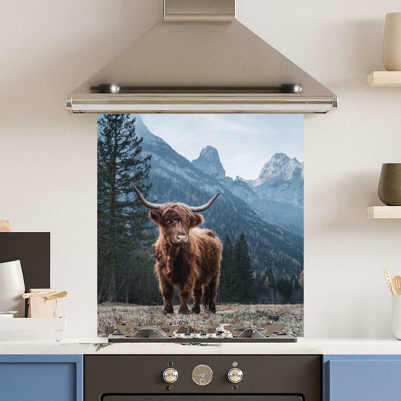 Premium Various Sizes Regal Cow 6mm Glass Toughened Kitchen Splashback