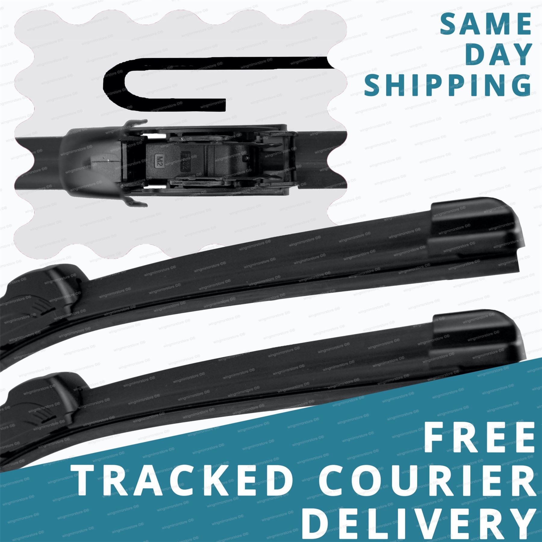 FRONT AERO WINDSCREEN WIPER BLADES PAIR 24/" 16/" FOR FIAT DOBLO 2010 ON