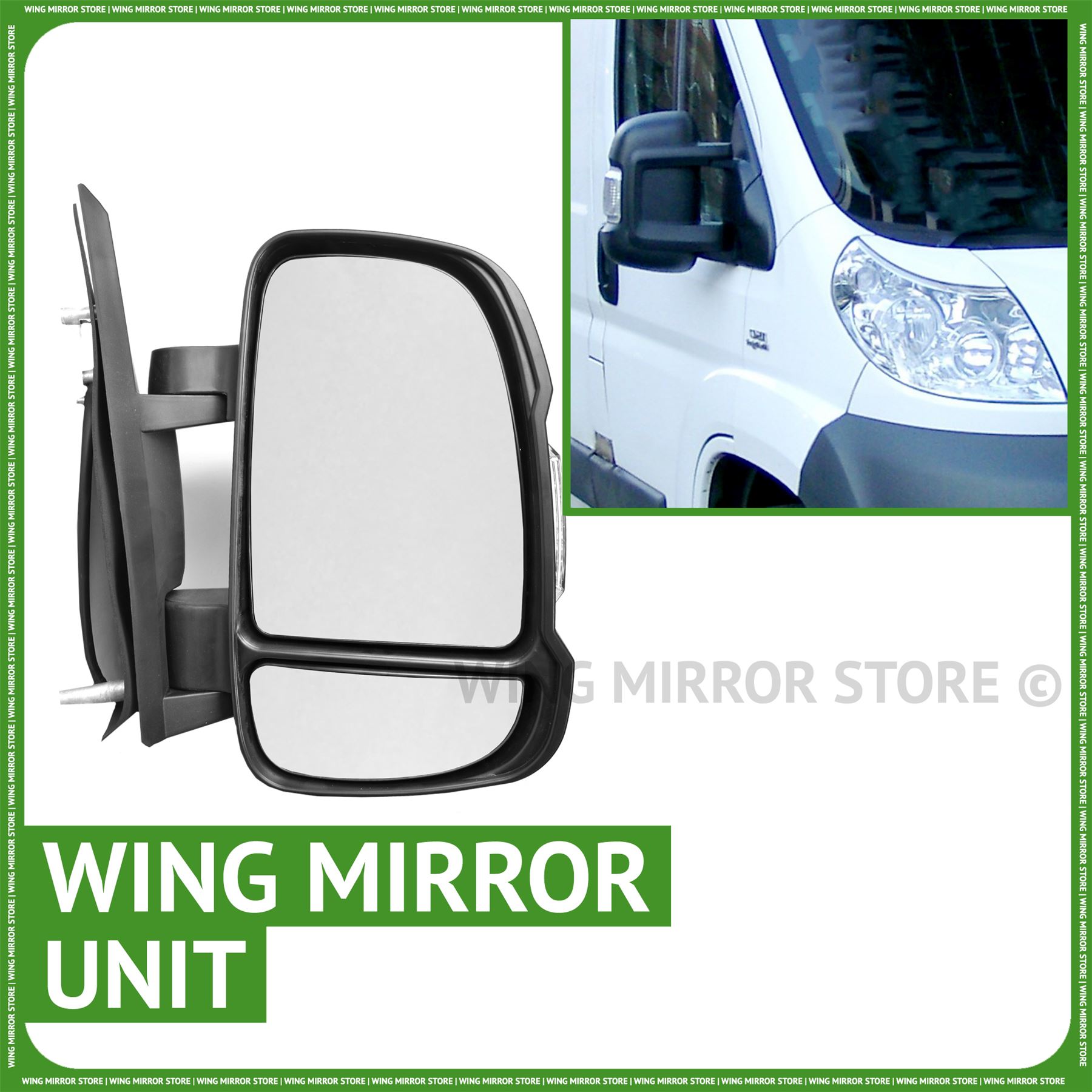 Right hand side whole heated wing door mirror unit for Citroen Relay 2006-2013
