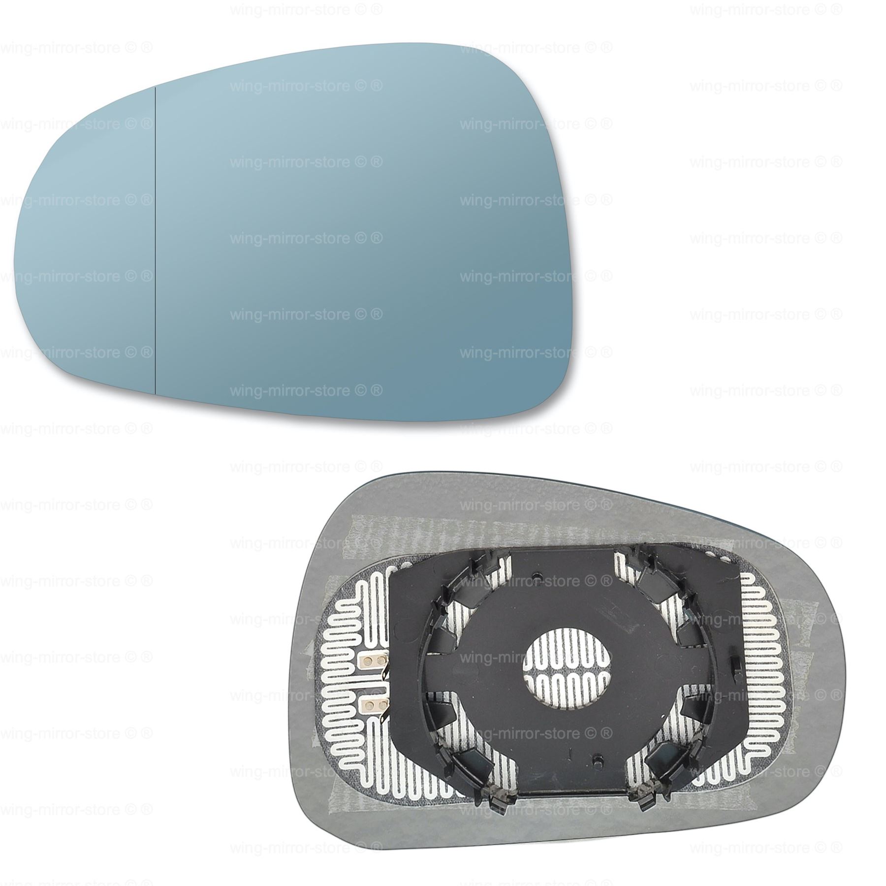 Lado Izquierdo Gran Angular Ala Espejo De Cristal Para Alfa Romeo 159 05-11 Azul calentado