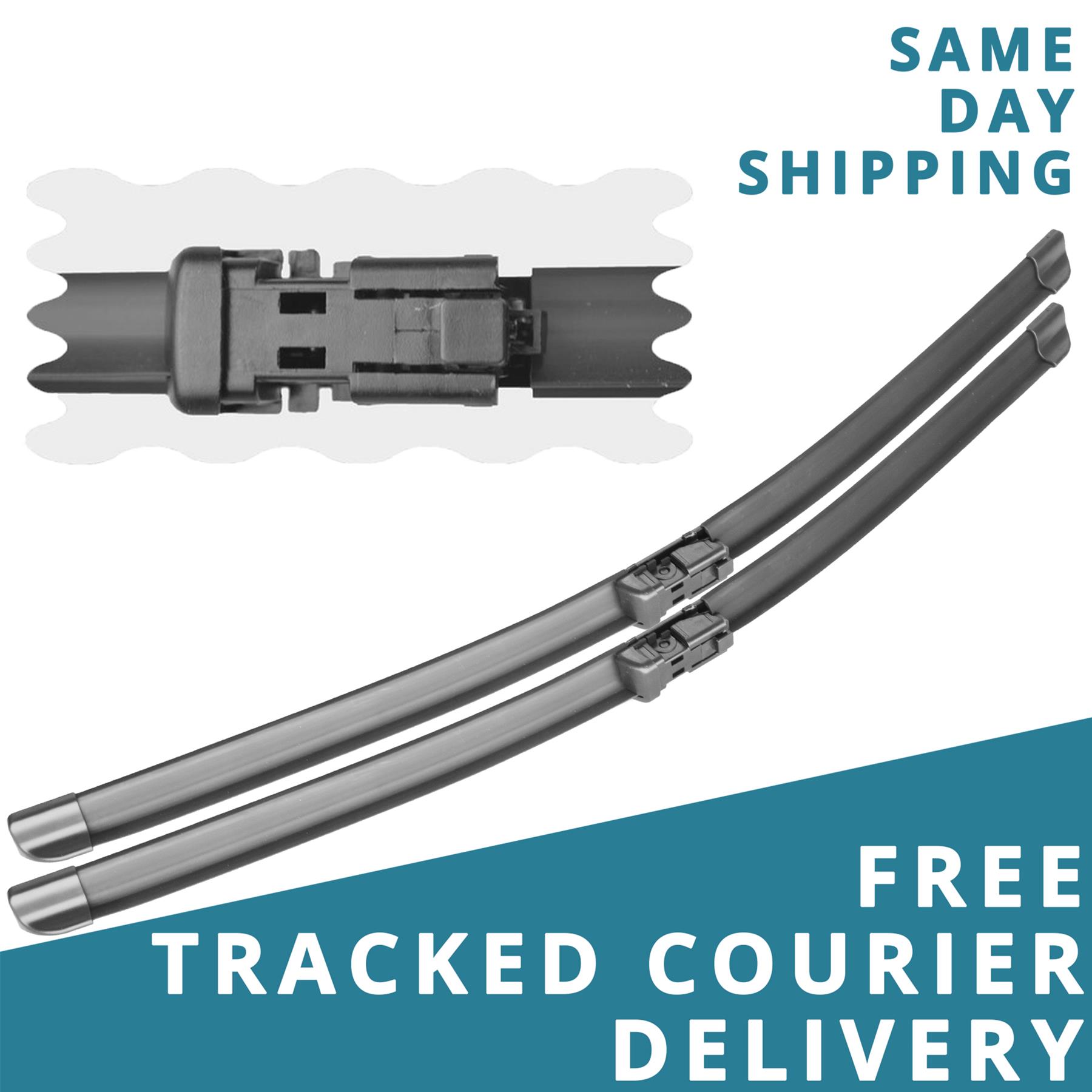 For Fiat Bravo 2007-2016 Front Windscreen 24/" 17/" Flat Aero Wiper Blades Set