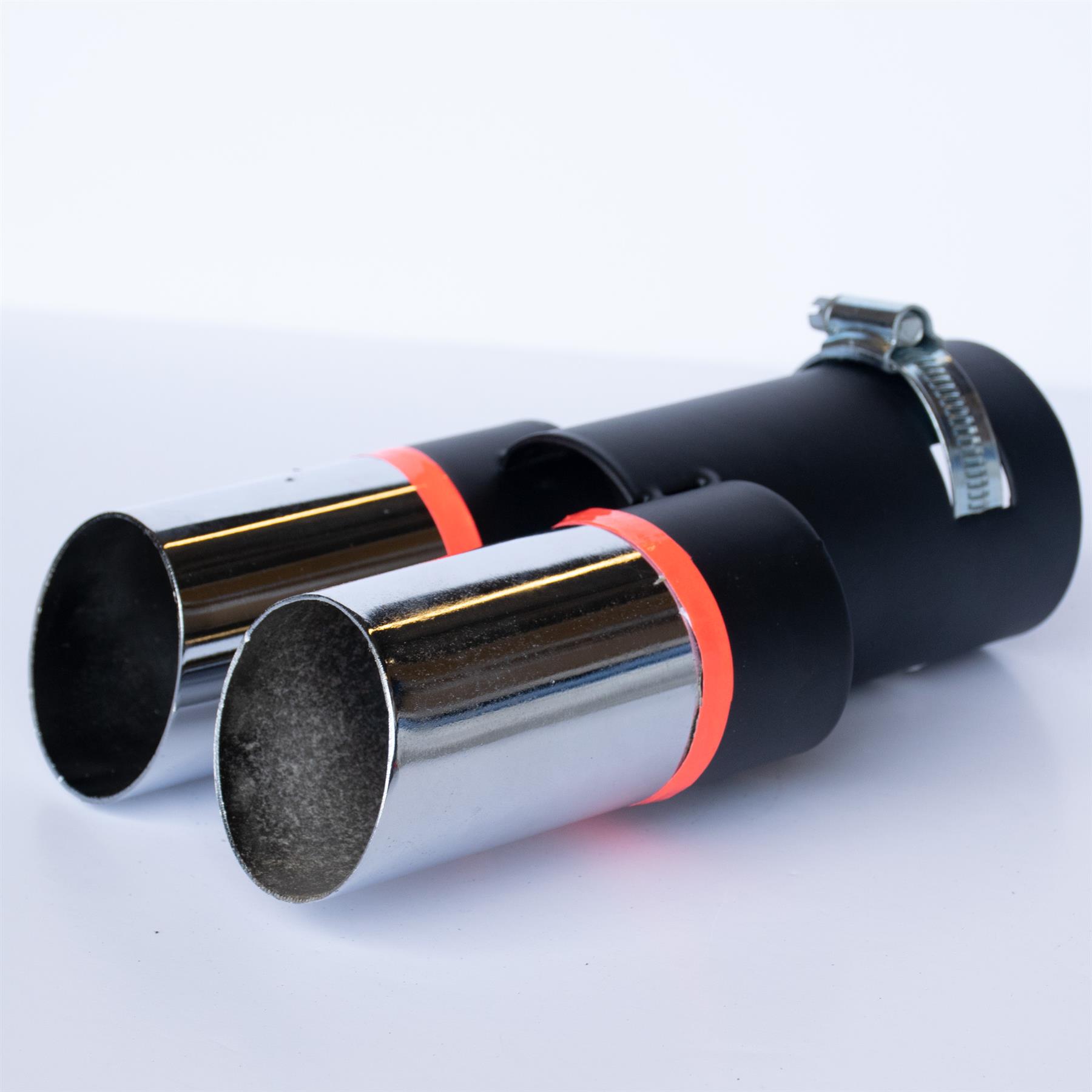 EXHAUST MUFFLER EXTENSION Dual Twin TRIM PIPE TAIL Chrome Universal Sport 7006 5902631326014 eBay