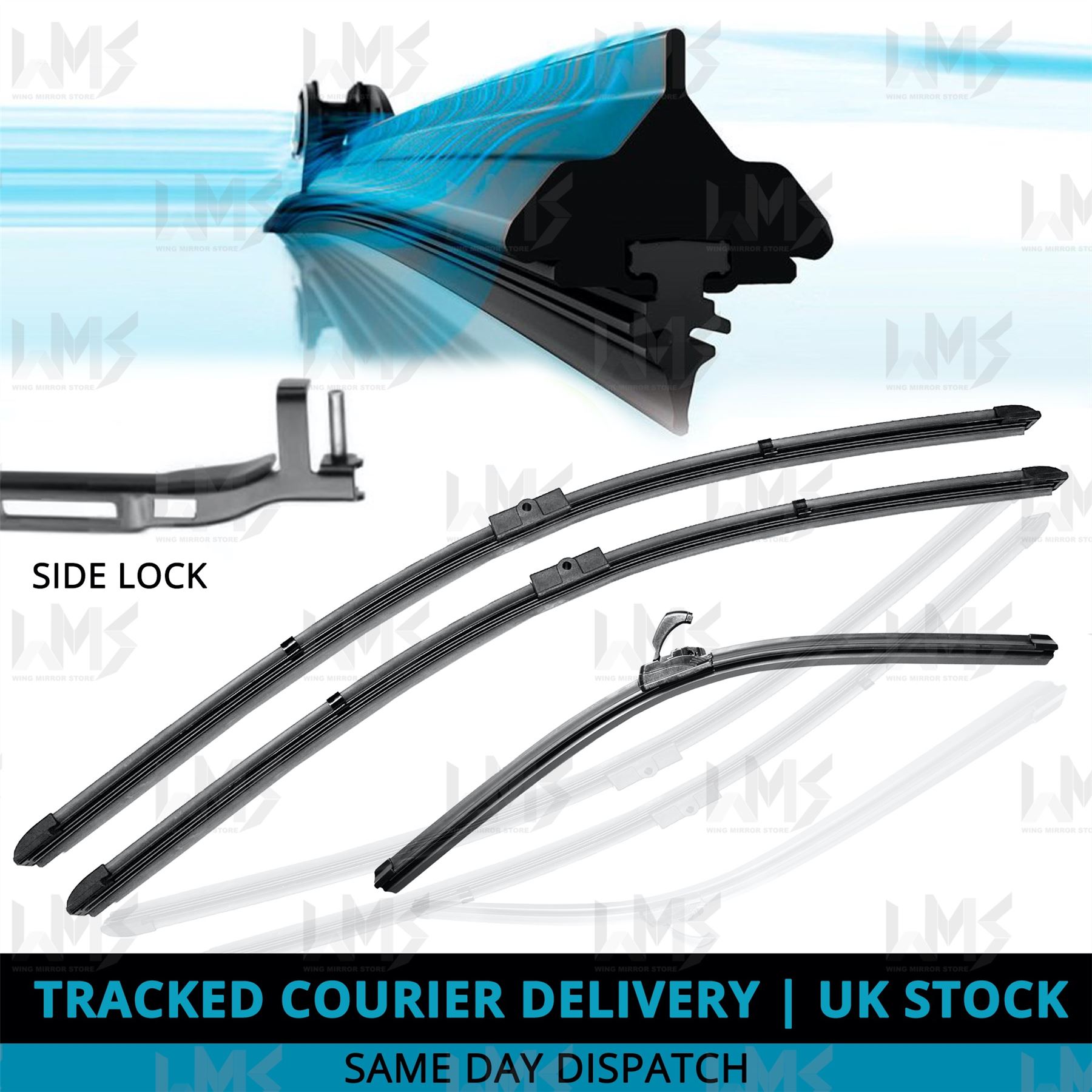 For Ford CMax 20072010 Front/Rear Windscreen 26" 19" 11" Flat Wiper