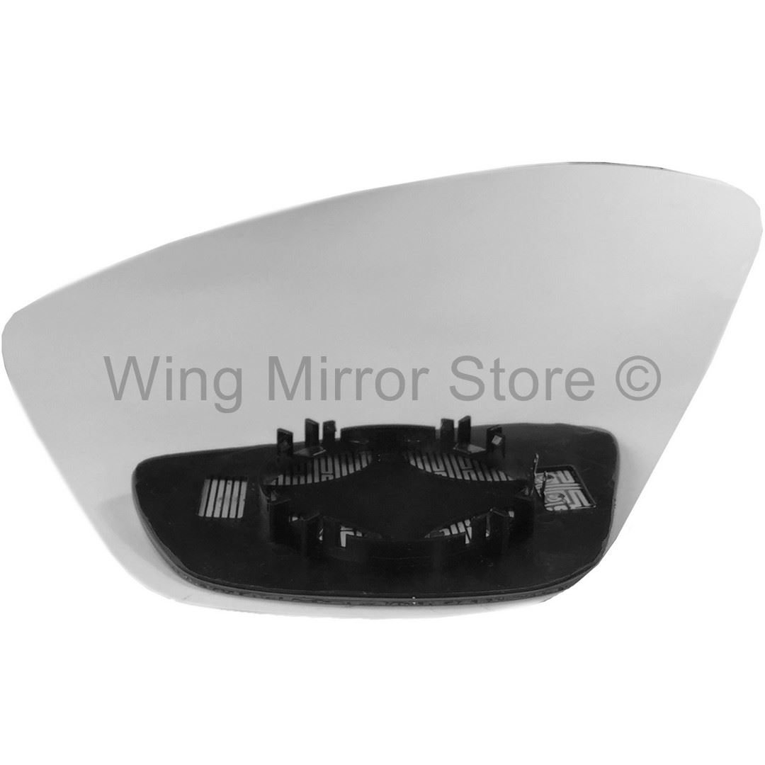 Left hand passenger side wing door clip on mirror glass