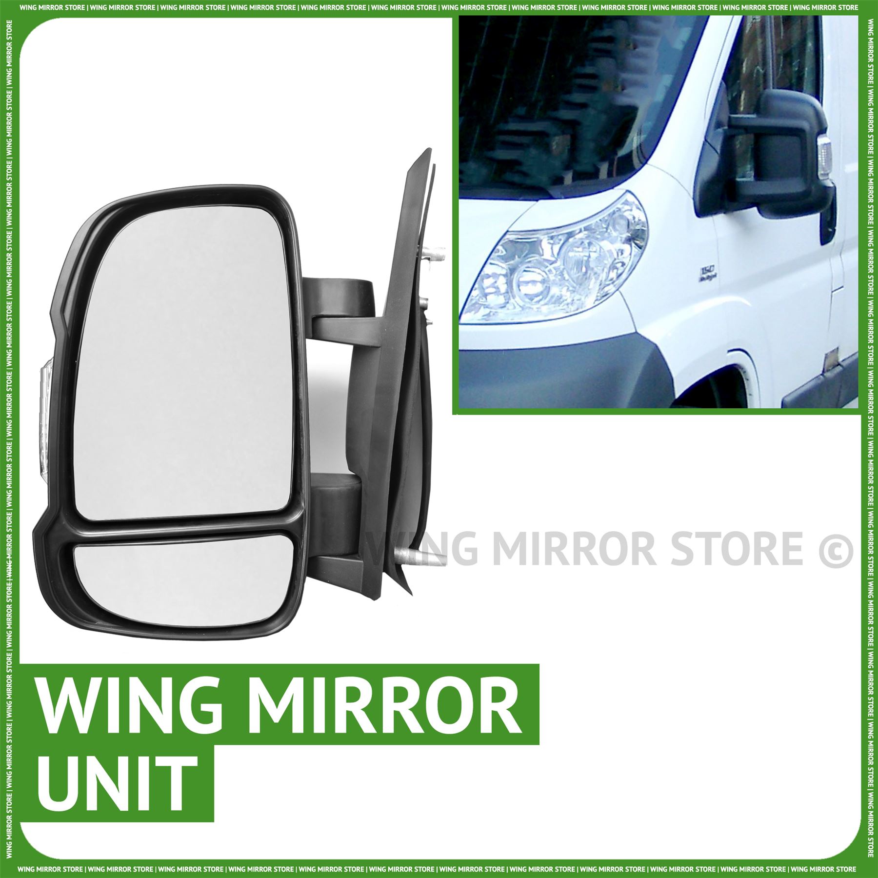 PEUGEOT BOXER 2006-2014 ELECTRIC DOOR WING MIRROR NEAR SIDE PASSENGER SIDE