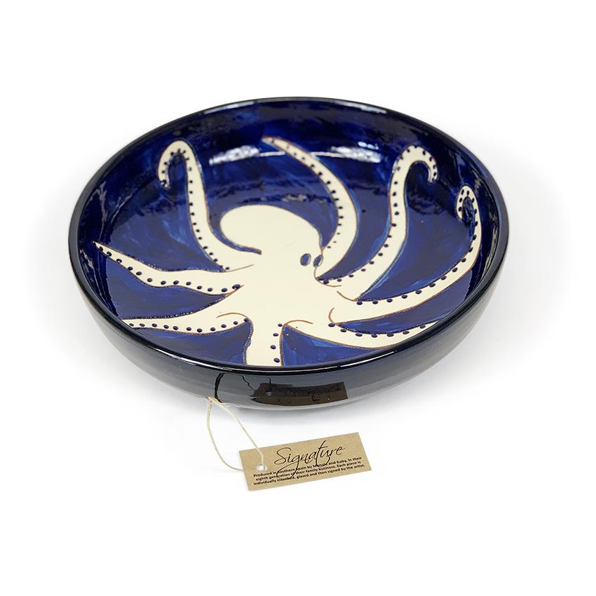27cm Octopus Serving Bowl Ceramic Kitchen Dining Pasta Fruit Salad Sharing Dish - Picture 18 of 23