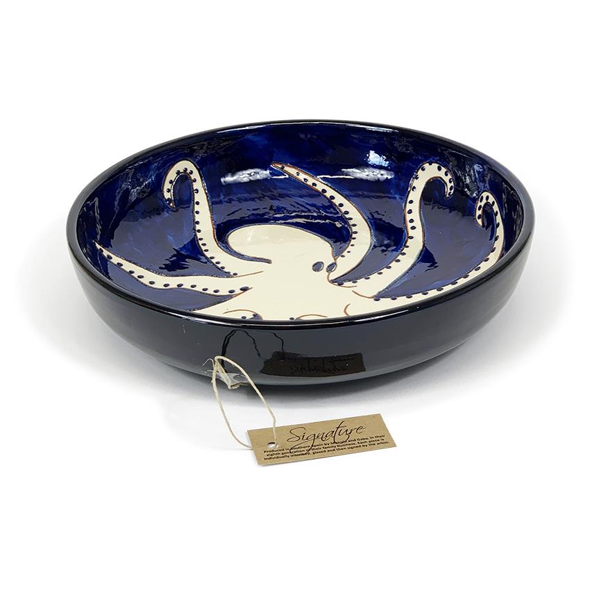 27cm Octopus Serving Bowl Ceramic Kitchen Dining Pasta Fruit Salad Sharing Dish - Picture 23 of 23