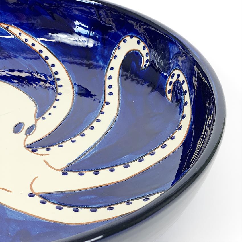27cm Octopus Serving Bowl Ceramic Kitchen Dining Pasta Fruit Salad Sharing Dish - Picture 20 of 23