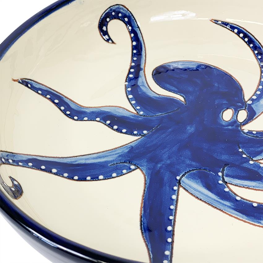 27cm Octopus Serving Bowl Ceramic Kitchen Dining Pasta Fruit Salad Sharing Dish - Picture 15 of 23