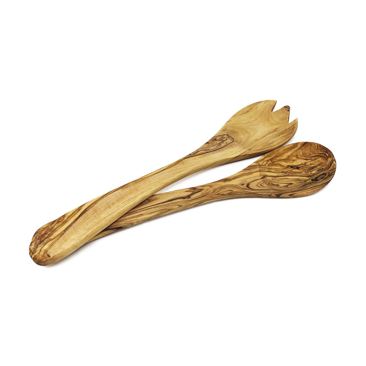 Fluted Pourers Olive Wood Large Bowl Salad Servers Oil Vinegar Drizzlers Pourers - Picture 19 of 26