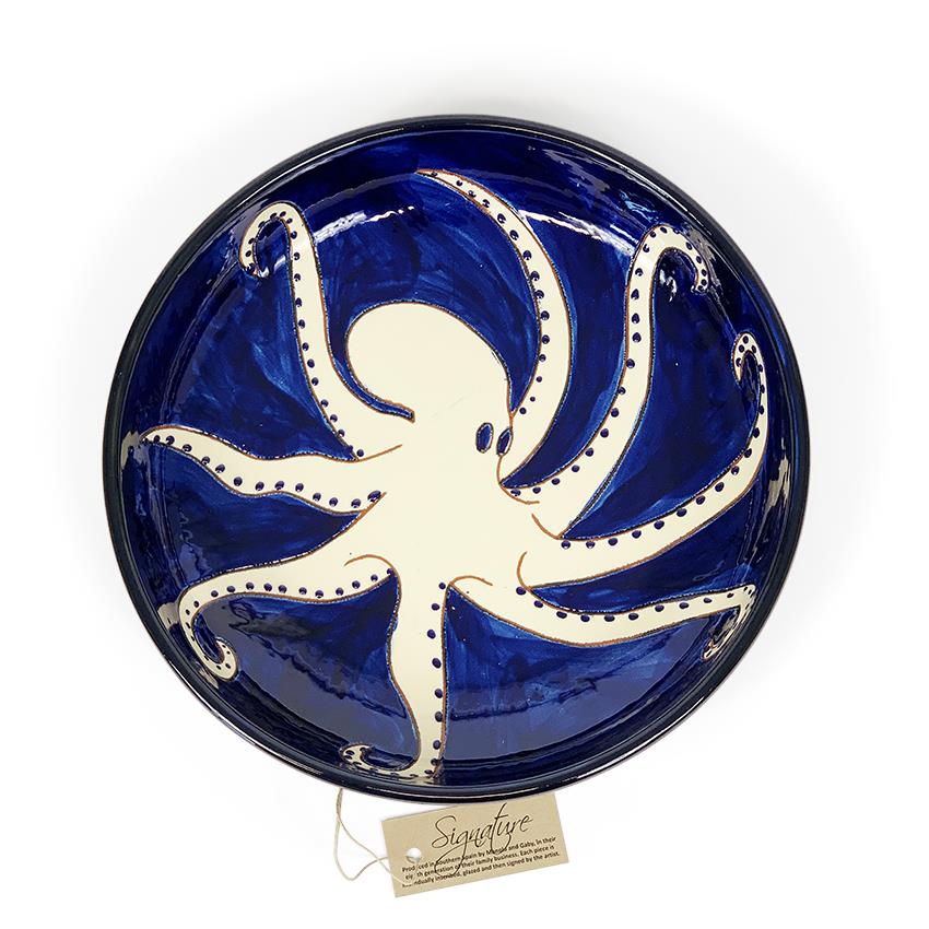 27cm Octopus Serving Bowl Ceramic Kitchen Dining Pasta Fruit Salad Sharing Dish - Picture 19 of 23