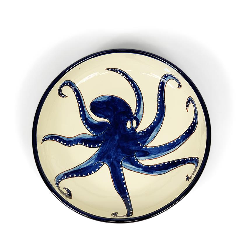 27cm Octopus Serving Bowl Ceramic Kitchen Dining Pasta Fruit Salad Sharing Dish - Picture 13 of 23
