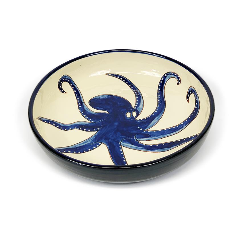 27cm Octopus Serving Bowl Ceramic Kitchen Dining Pasta Fruit Salad Sharing Dish - Picture 12 of 23