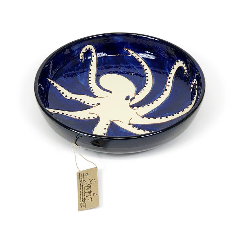 27cm Octopus Serving Bowl Ceramic Kitchen Dining Pasta Fruit Salad Sharing Dish - Picture 22 of 23