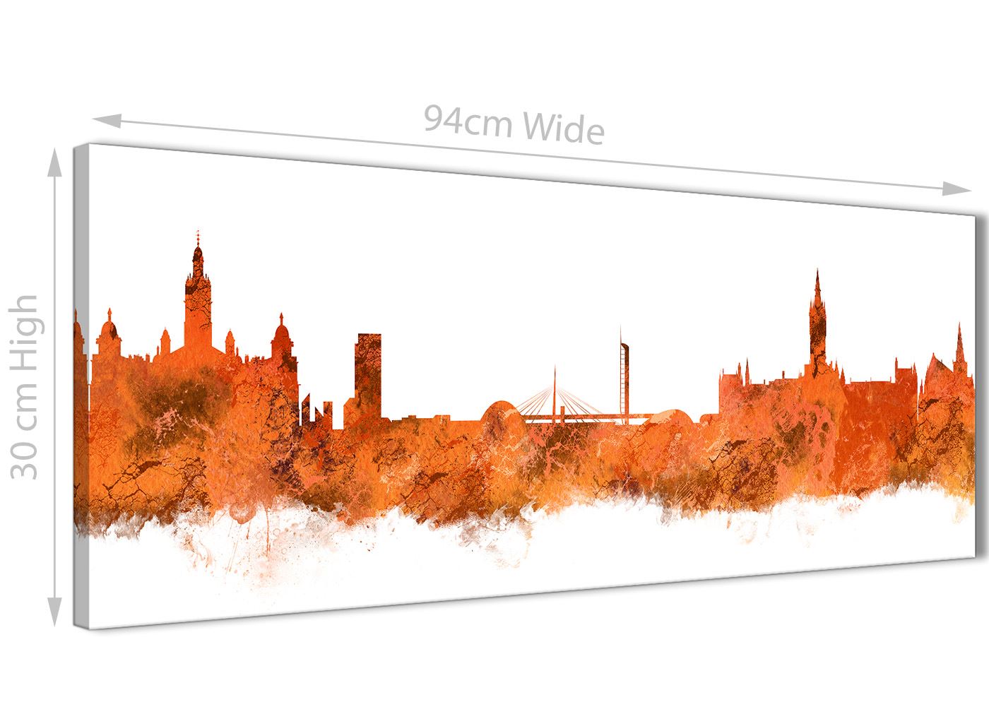 Glasgow Skyline Canvas Wall Art Print - 17 Colours Available - 94cm wide - Picture 19 of 86