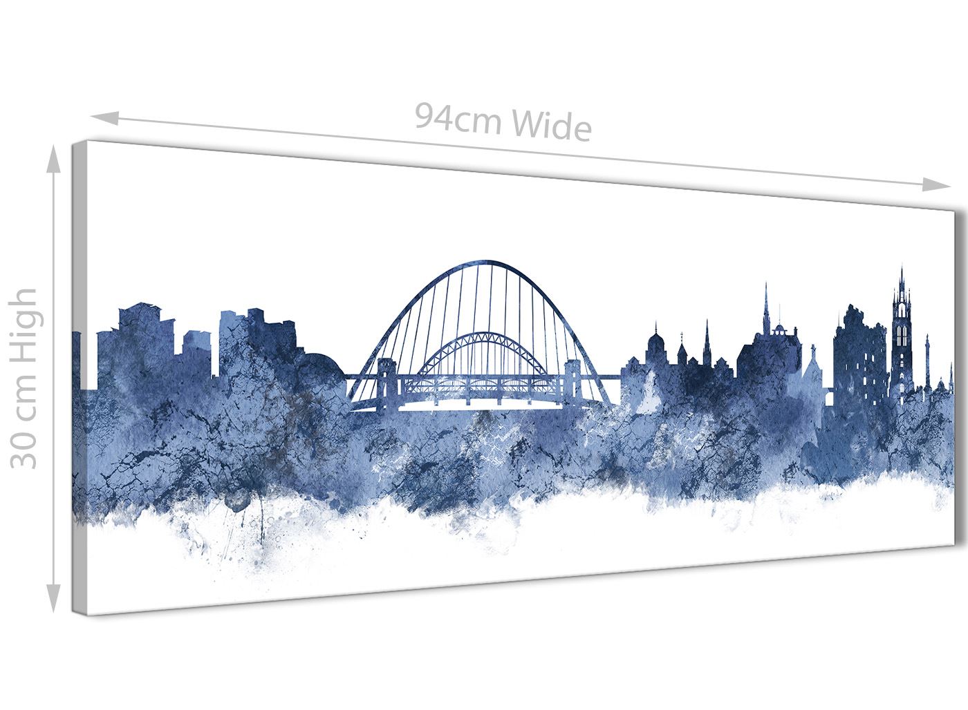 Newcastle Skyline Canvas Wall Art Print 17 Colours Available 94cm