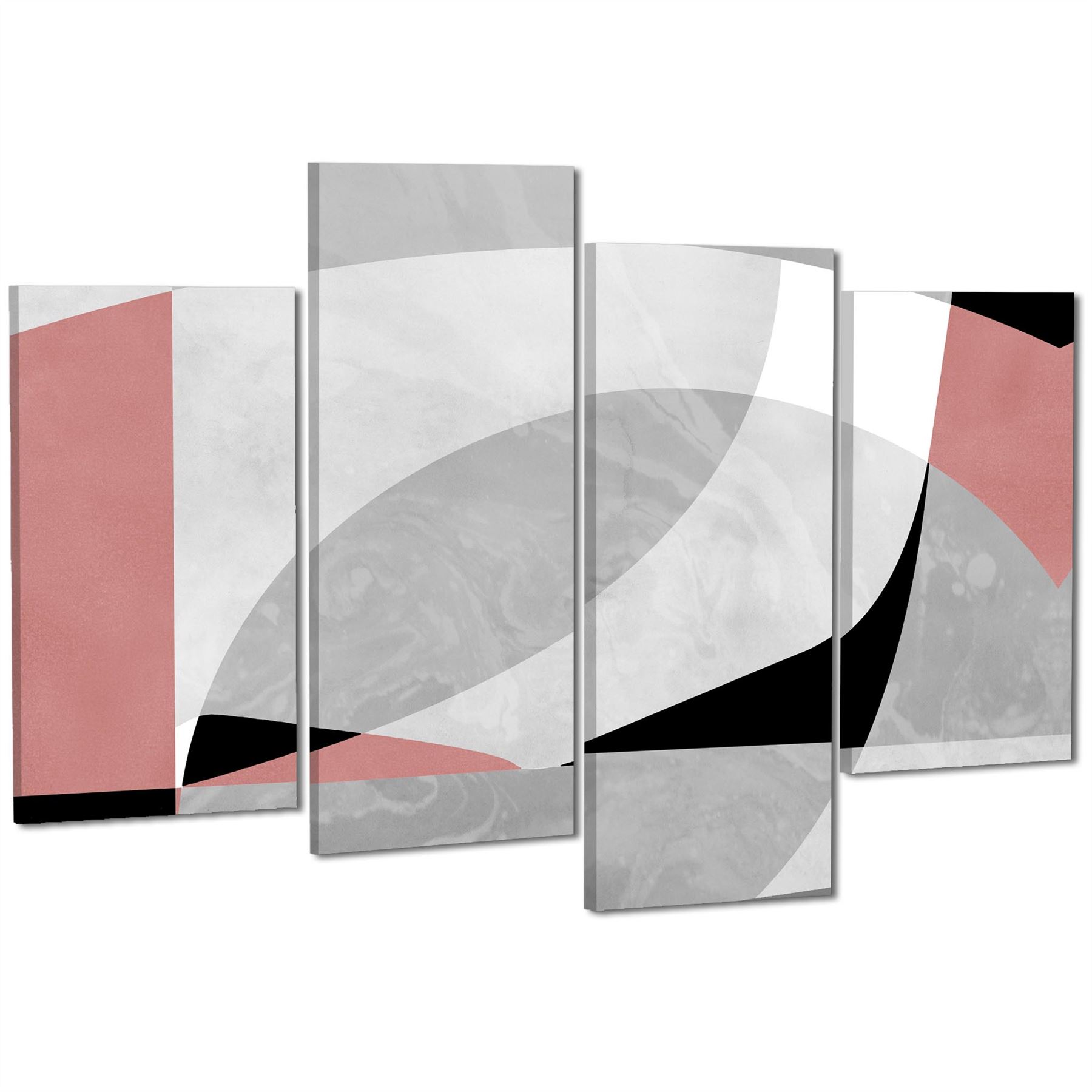 Abstract Pink Grey Watercolour Canvas Wall Art Print - Picture 43 of 55