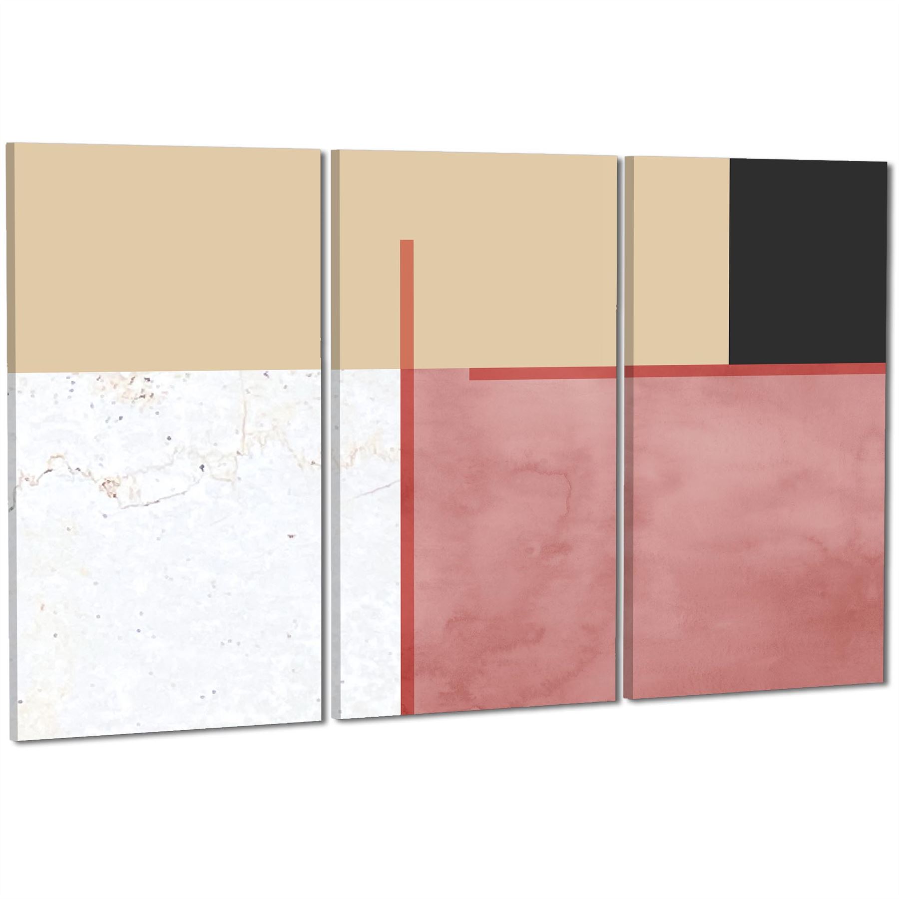 Abstract Blush Pink Black Watercolour Canvas Art Prints - Picture 37 of 55