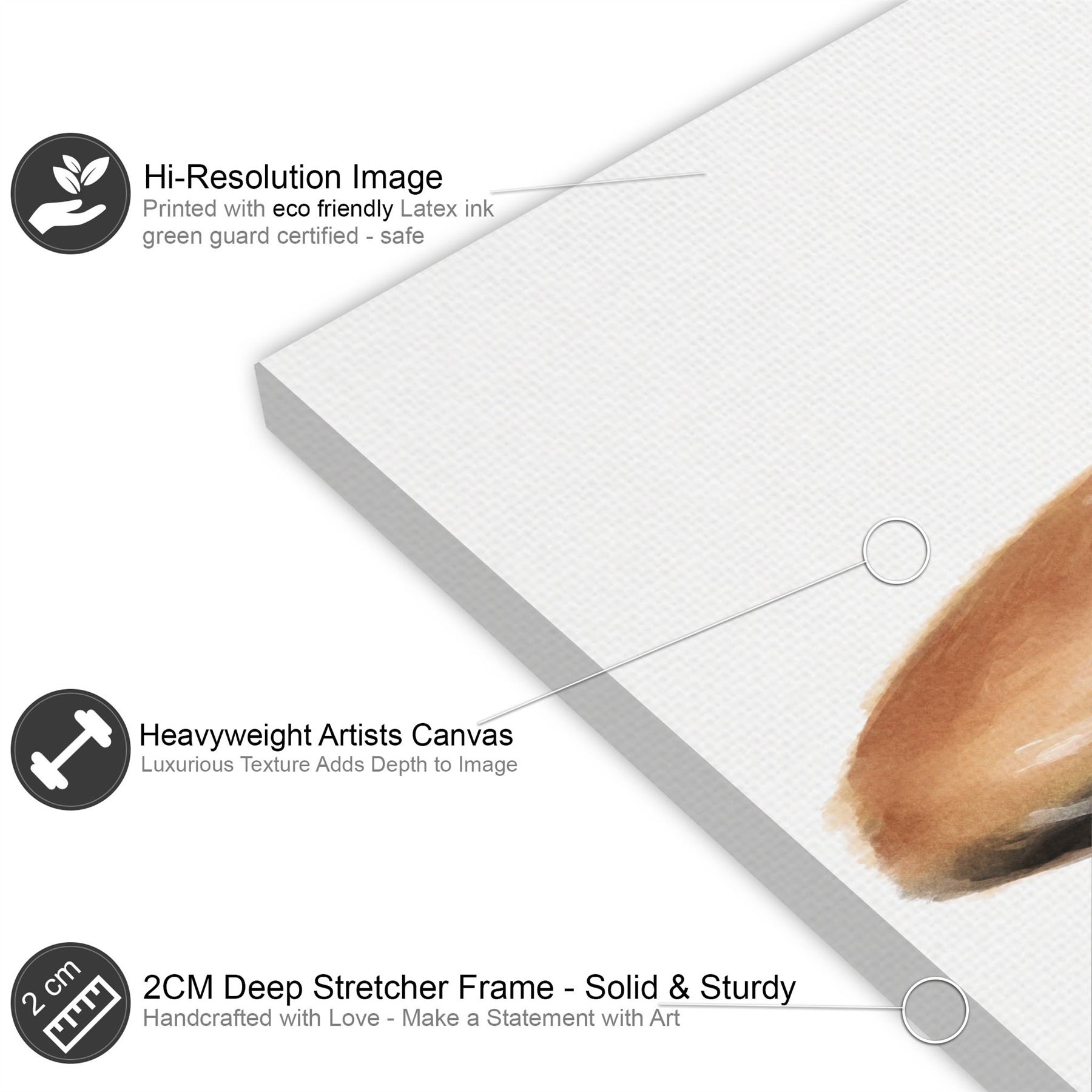 Fox Canvas Wall Art Print - Brown - Picture 13 of 13