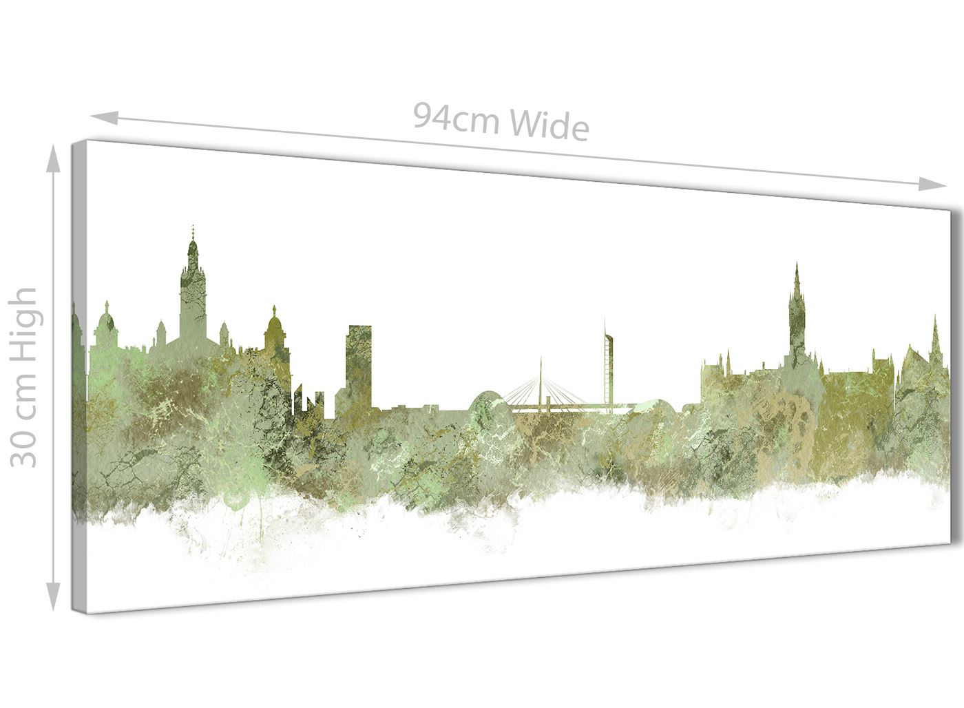 Glasgow Skyline Canvas Wall Art Print - 17 Colours Available - 94cm wide - Picture 79 of 86