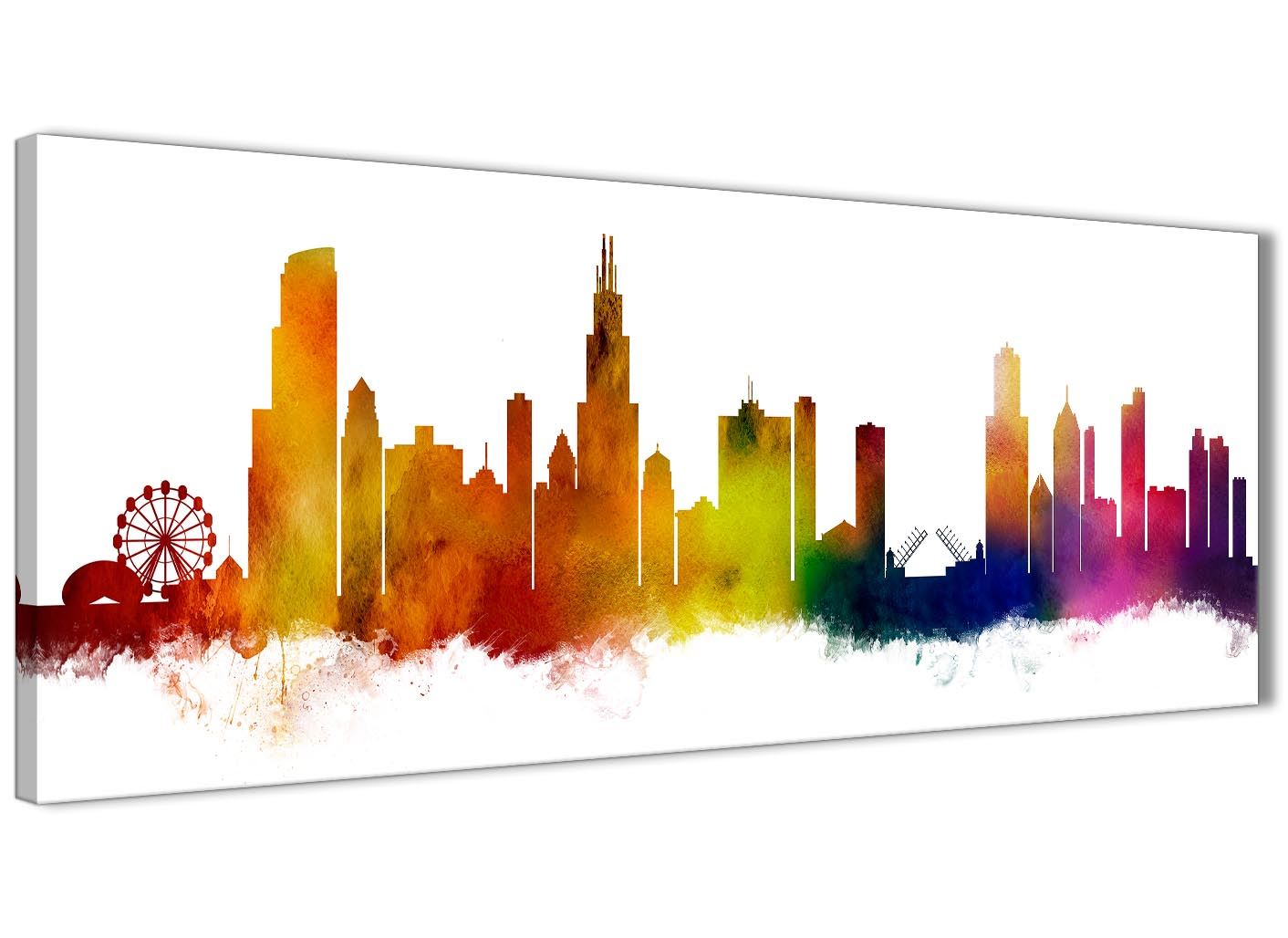 Chicago Skyline Leinwand Wandbild Kunstdruck - 17 Farben verfügbar - 94 cm breit - Bild 60 von 101