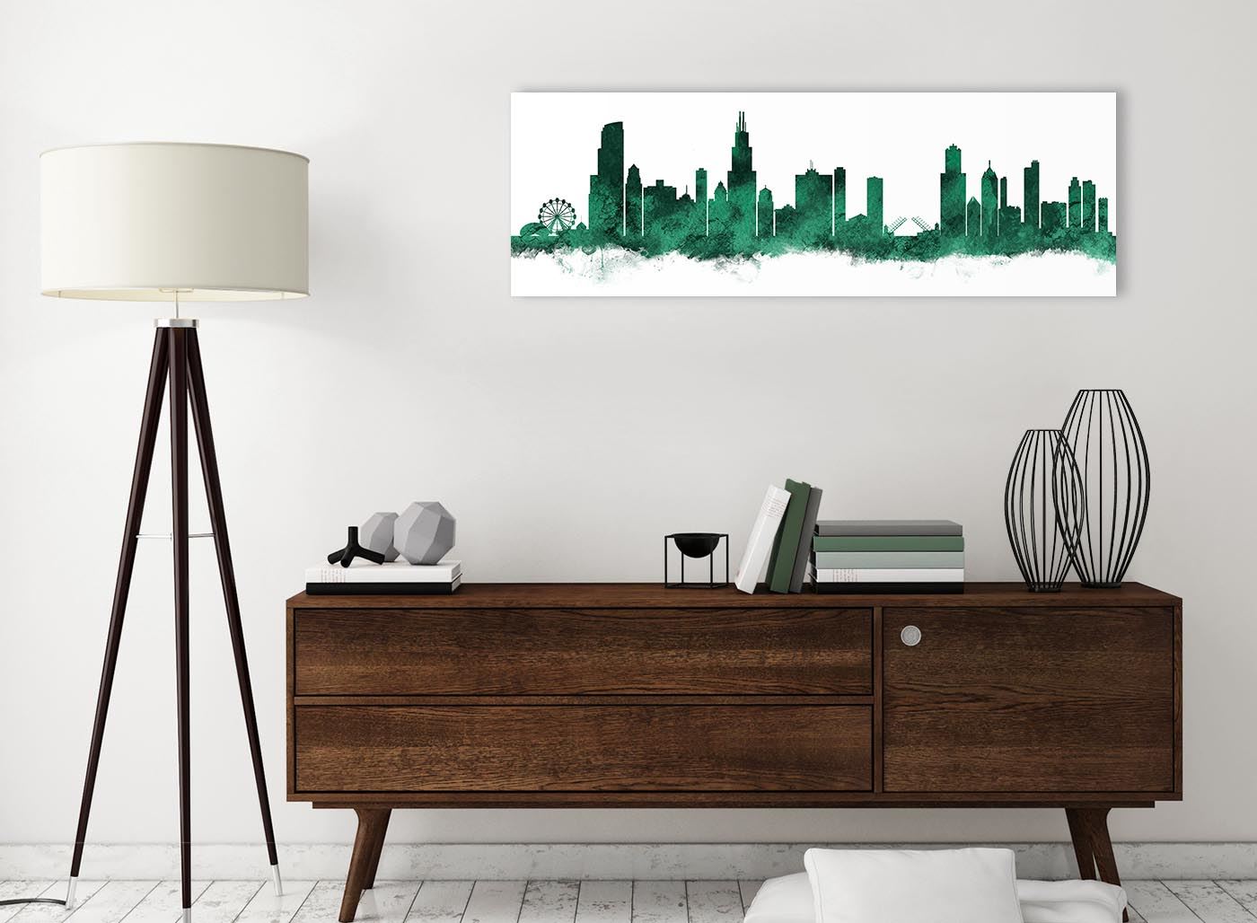 Chicago Skyline Leinwand Wandbild Kunstdruck - 17 Farben verfügbar - 94 cm breit - Bild 37 von 101