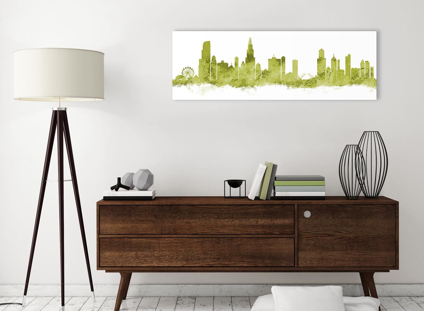 Chicago Skyline Leinwand Wandbild Kunstdruck - 17 Farben verfügbar - 94 cm breit - Bild 55 von 101