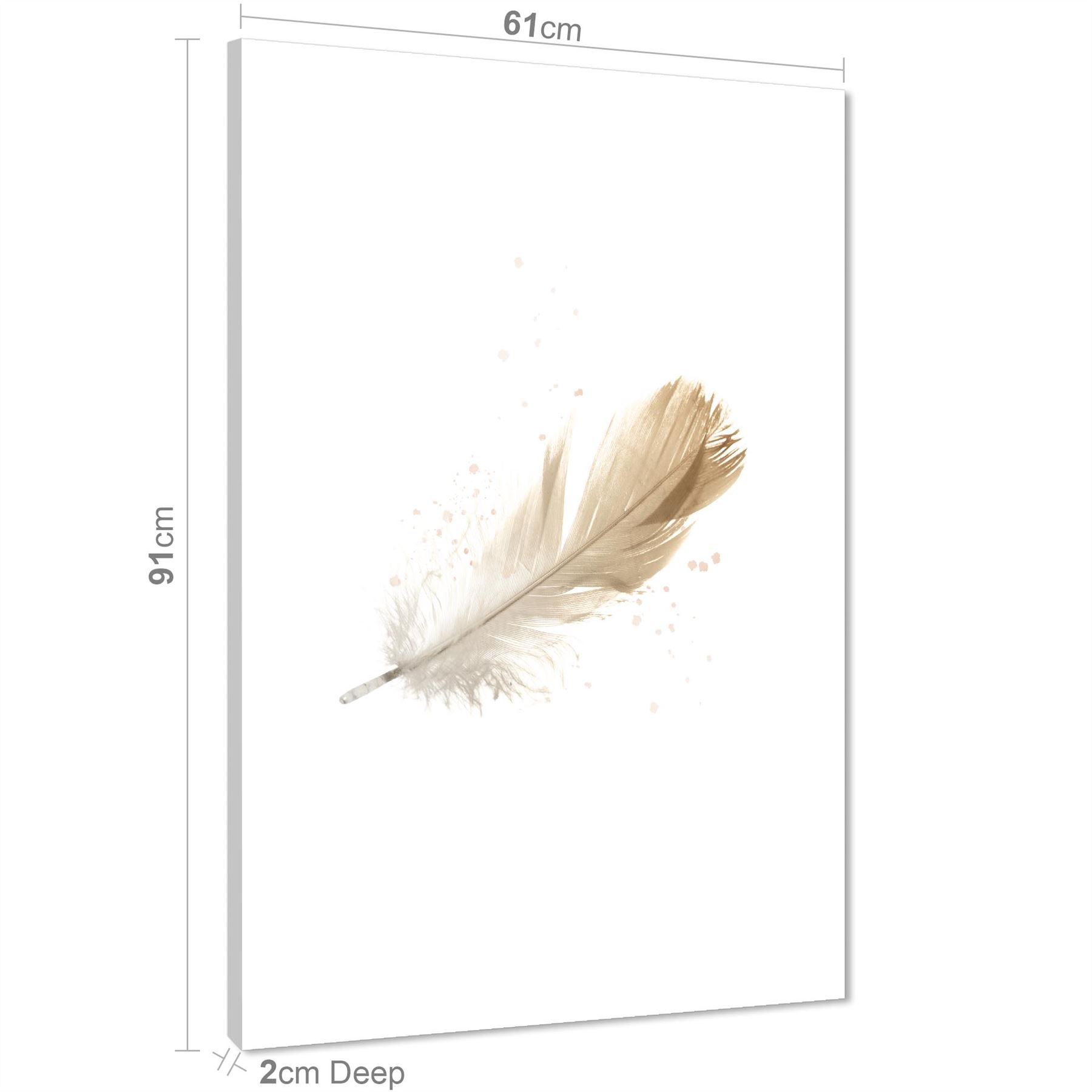 Falling Feather Canvas Wall Art Picture Yellow Klasyczna najnowsza praca