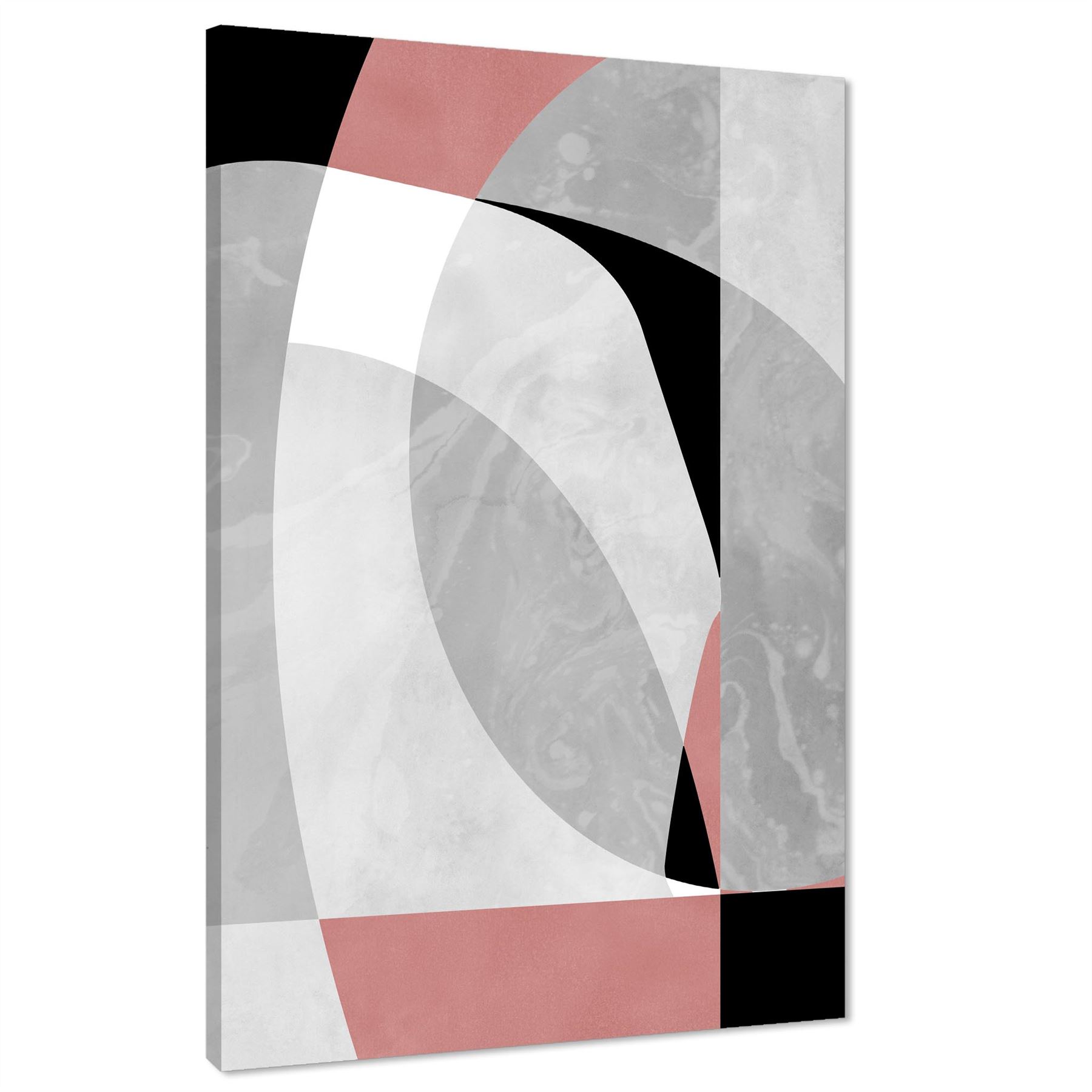 Abstract Pink Grey Watercolour Canvas Wall Art Print - Picture 14 of 55